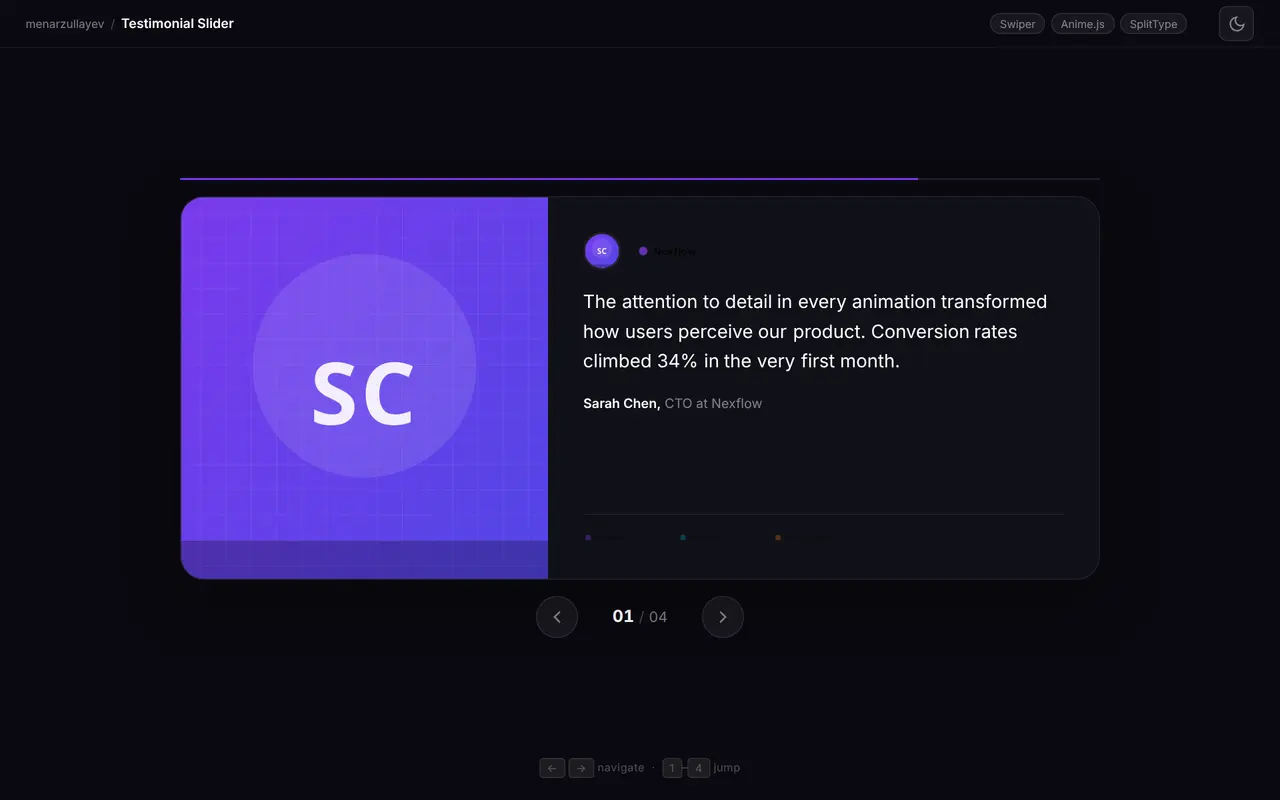 Testimonial Slider — live preview