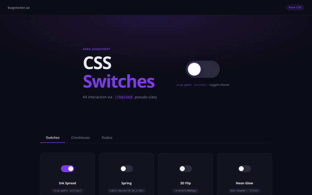 CSS Switch — live preview