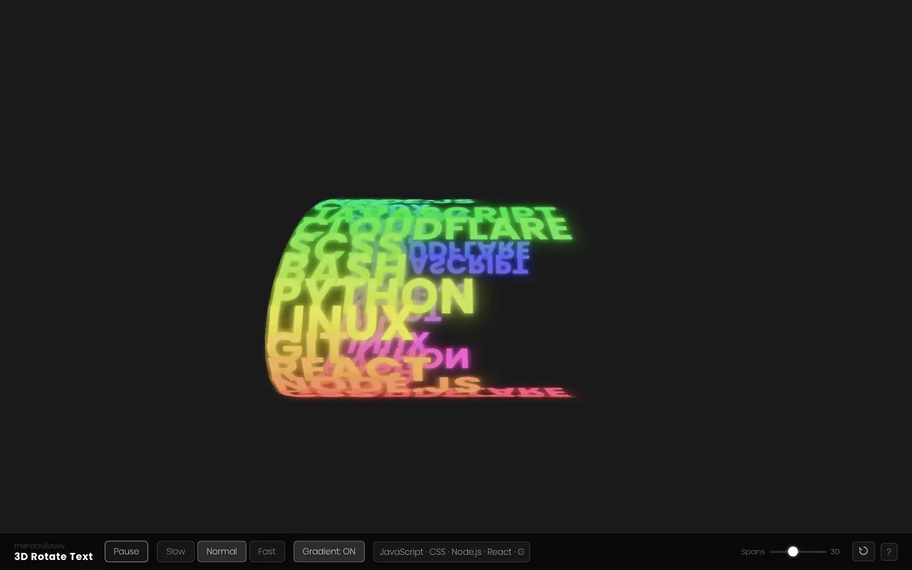 3D Rotate Text — live preview